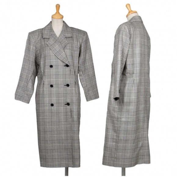 Yves Saint Laurent Wool Plaids check Coat Size M(K-71609) - Picture 1 of 5
